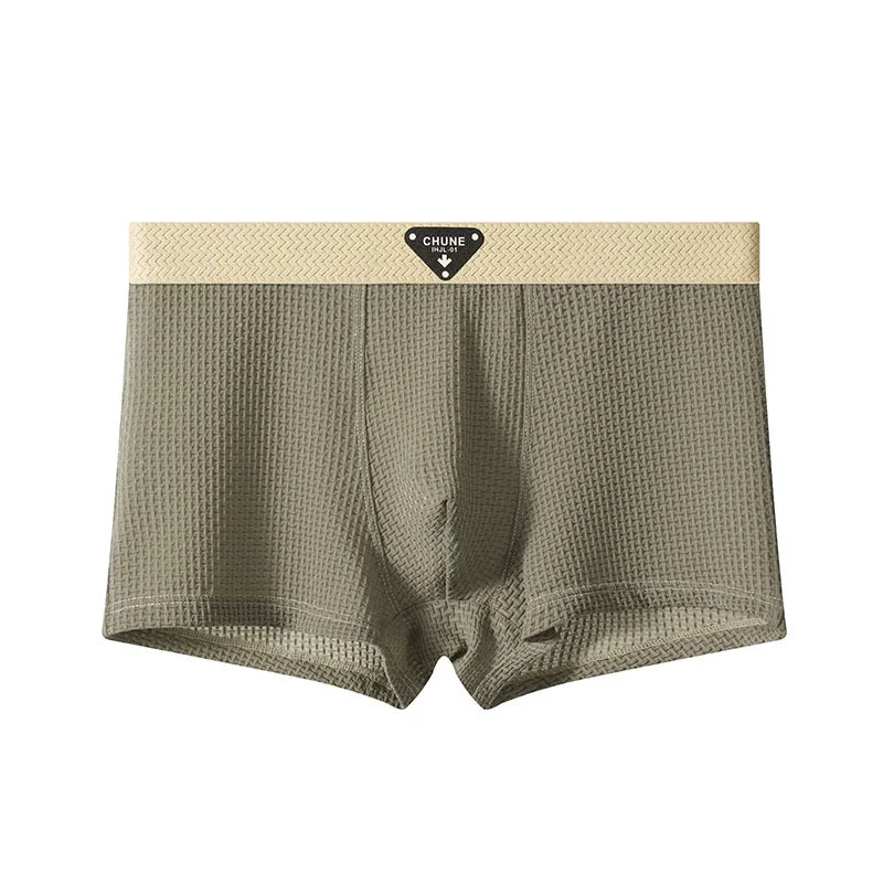 1/3PCS männer Kühlen Eis Seide Boxer Shorts Sommer Satin-wie Feste Unterhose Haut Freundliche Atmungsaktive mesh Gabelung Männliche Unterwäsche