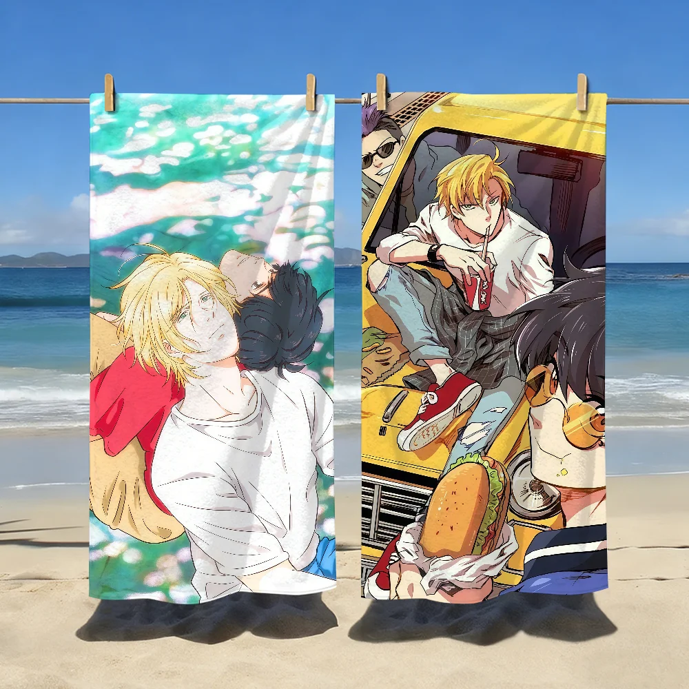 Anime B-Banana Fish Towel Sports Quick Dry Travel Camping Gear Sandproof Soft Light Large Beach Towel