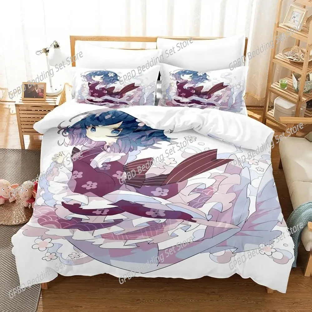 

3D Print Anime Wakasagihime (Touhou) Bedding Set Single Twin Full Queen King Size Bed Set Aldult Kid Bedroom Duvet cover Sets