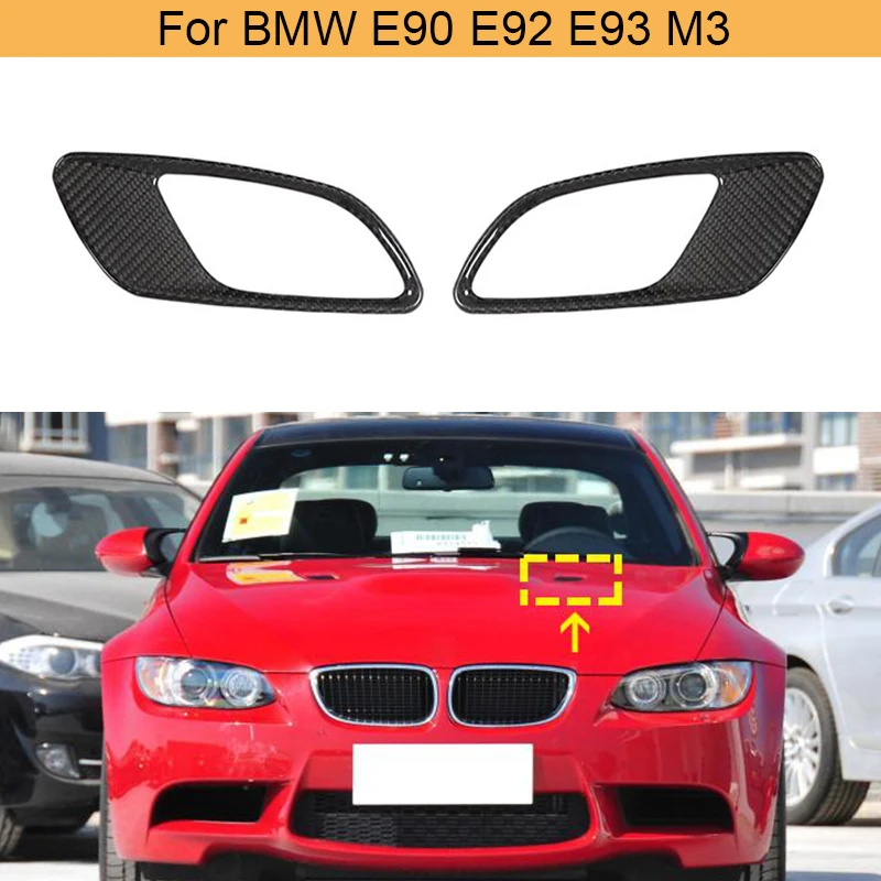 Car Hood Bonnet Air Vent Cover for BMW 3 Series E90 E92 E93 M3 2008 - 2013 Front Hood Engine Air Vent Trims Covers Carbon Fiber