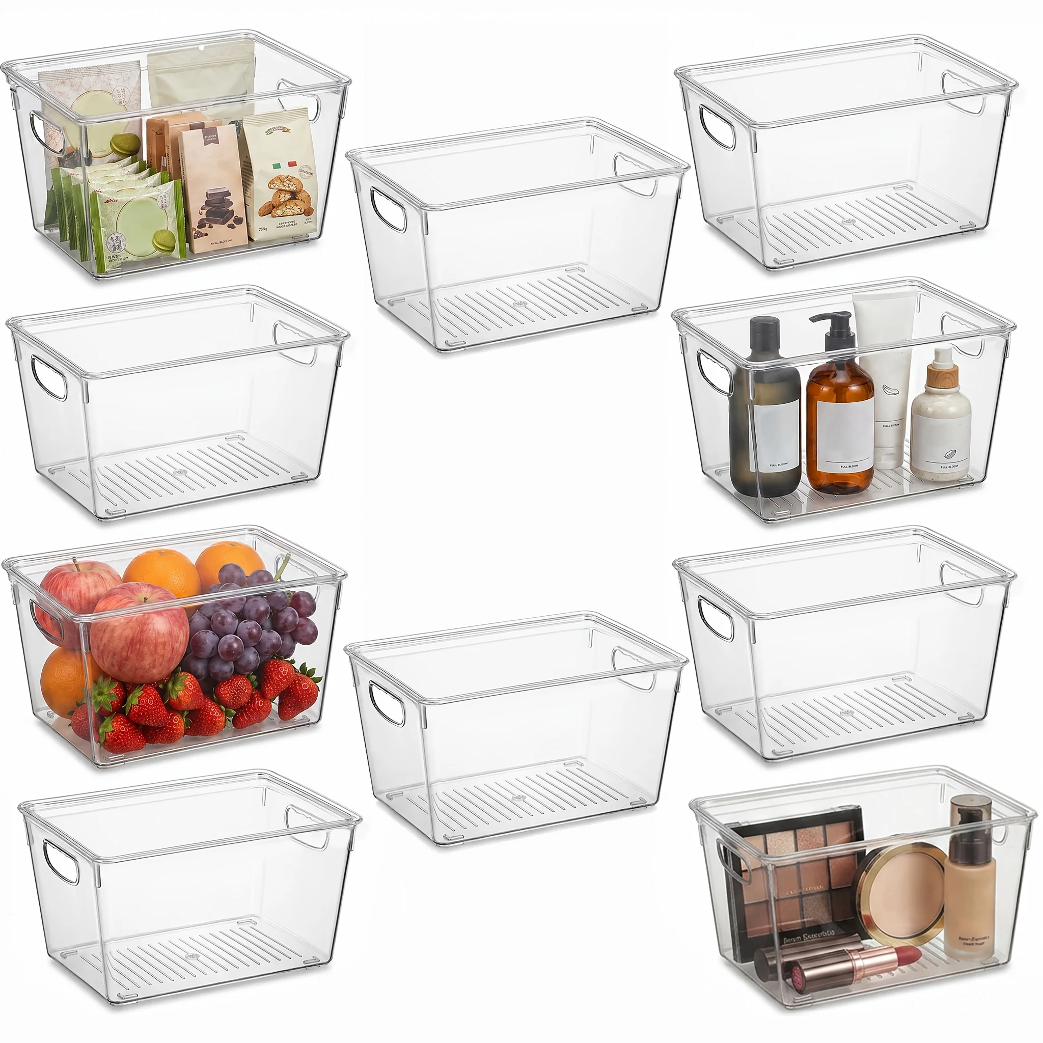 Stackable Clear Storage Bins with Secure Lids – Large Transparent Plastic Containers for Pantry, Kitchen, Fridge, Laundry, Bathr view 4