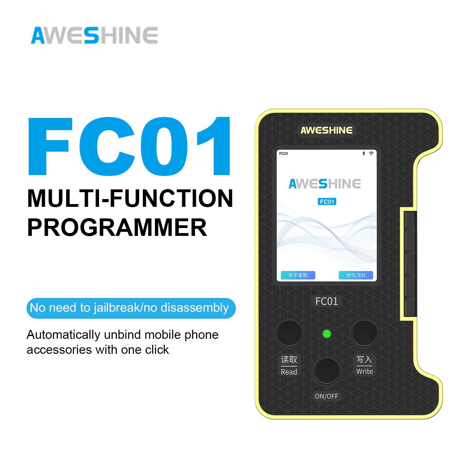 JC New FC01 Ture Tone Repair Programmer iPhone 7-15 Pro Max Photosensitive Original Color Repair Restore Board NO Original LCD