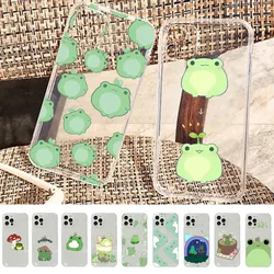 Cartoon Frog Phone Case For IPhone 15 13 14 Pro Max XS XR 12 11 Pro 13 Mini 6 7 8 Plus Soft Clear Back Cover