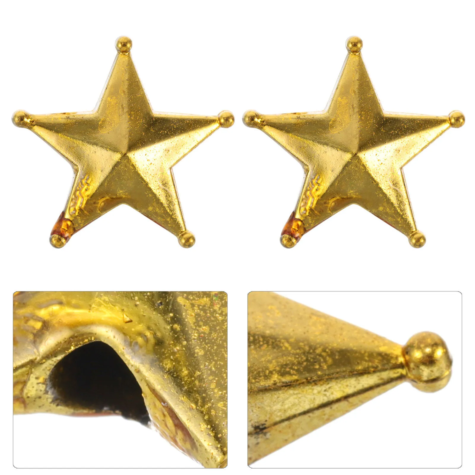 

50Pcs Mini Christmas Tree Topper Golden Star Shape Xmas Ornament for Holiday Home Party Decor Star Tree Topper