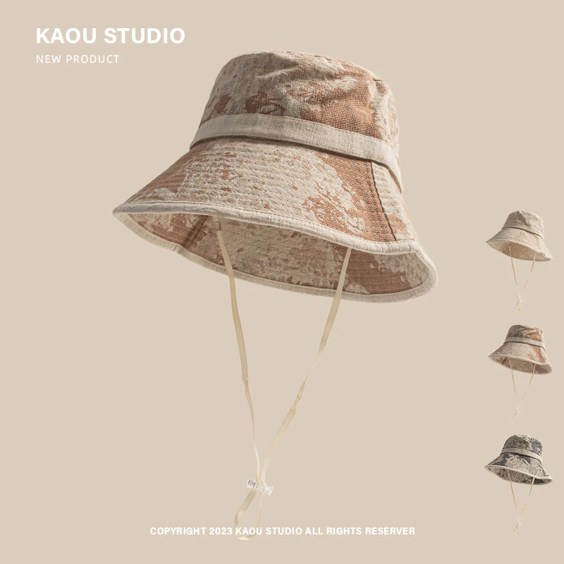 

2025 new big-eave bucket hat vacation travel sun protection hat women's camping mountaineering sun protection hat