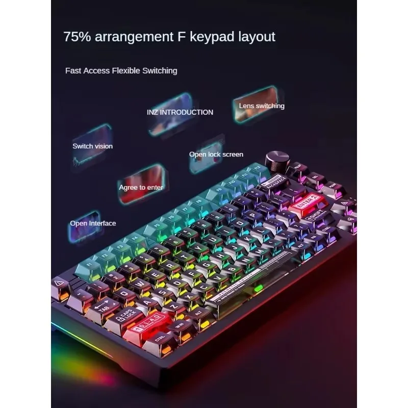 EK75 Magnetic Axis Mechanical Keyboard Customized Highly Sensitive RT FPS Gaming RGB Lighting Music Smart Gift Customization