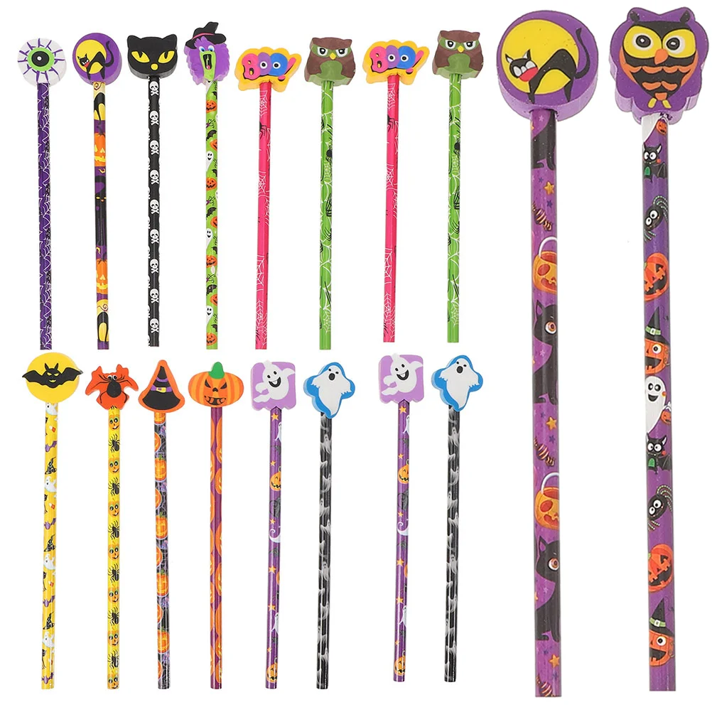 18 Pcs Halloween Pencil Convenient Painting Pencils No Ink Wood School Writing Colored Child Colorful