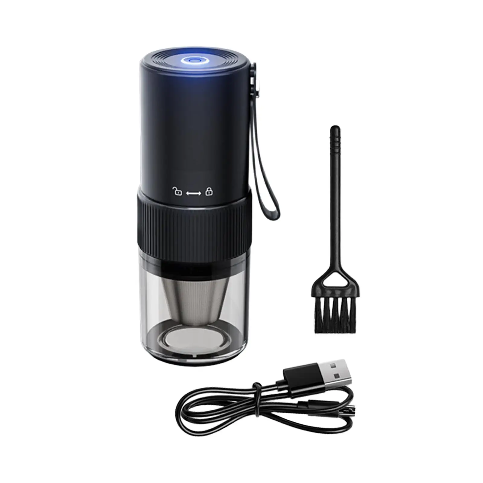 مطحنة القهوة الكهربائية USB متعددة الأغراض المهنية قابل للتعديل إعداد مطحنة القهوة للتخييم في الهواء الطلق هدية عاشق القهوة المنزلية