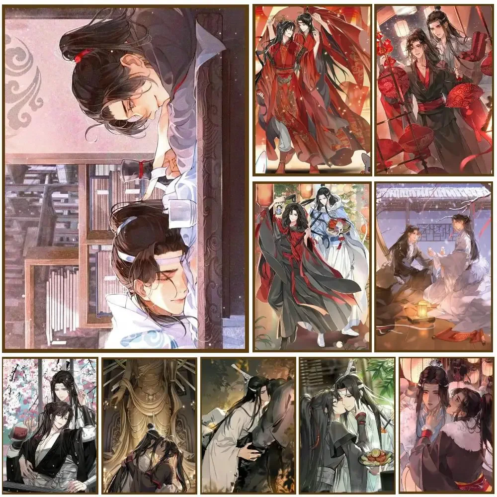 MT-Grandmaster Of Demonic Cultivation Anime Poster HD Self-Adhesive Removable Wall Art for Bedroom Cafe Gym Home Decor Gift