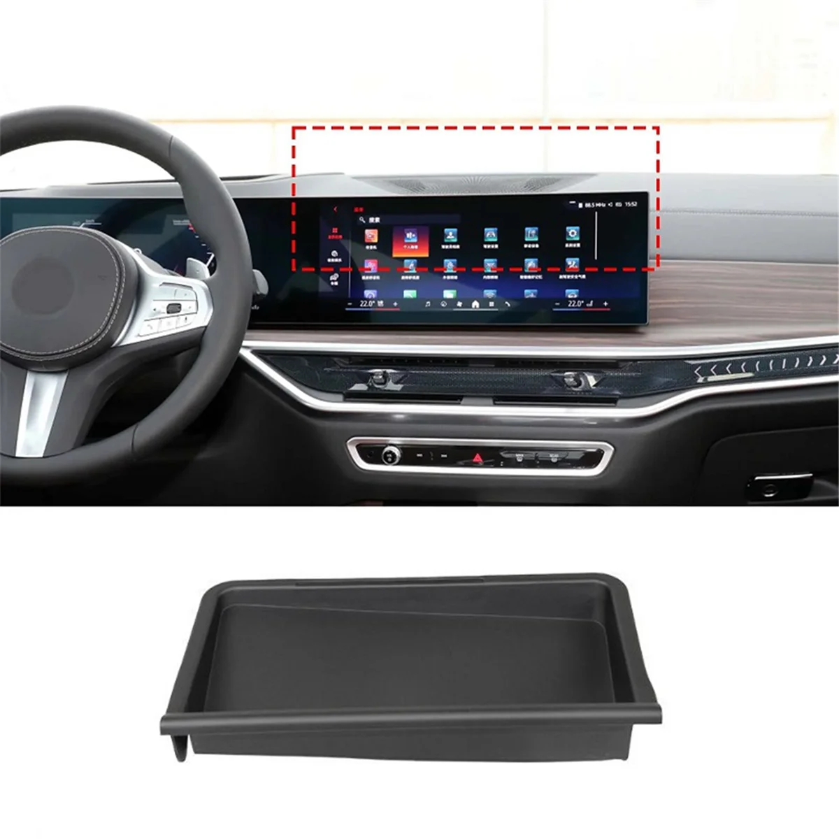 For BMW X5 X6 G05 G06 2023 2024 Car Central Control Navigation Screen Rear Storage Box Organizer Tray Accessories