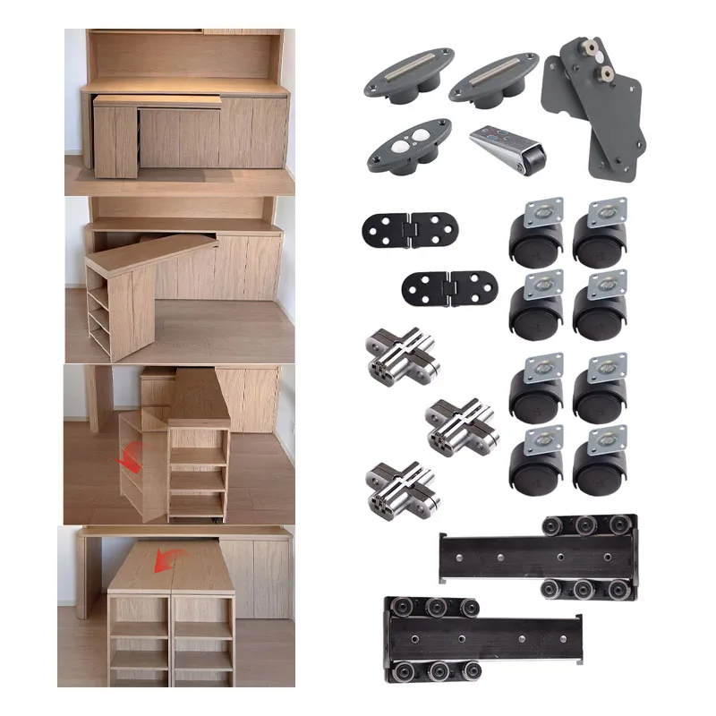 L Shape Heavy Duty Iron/Nylon Rotating Desk Hinge 100kg Bearing 90-degree Angle Multifunctional Folding Extension Table Cabinet