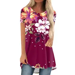 New Flower Floral 3D Print T-Shirts Women O-Neck Short Sleeve T Shirt Streetwear Oversized Tunic Y2K Tops Tees Odzież damska