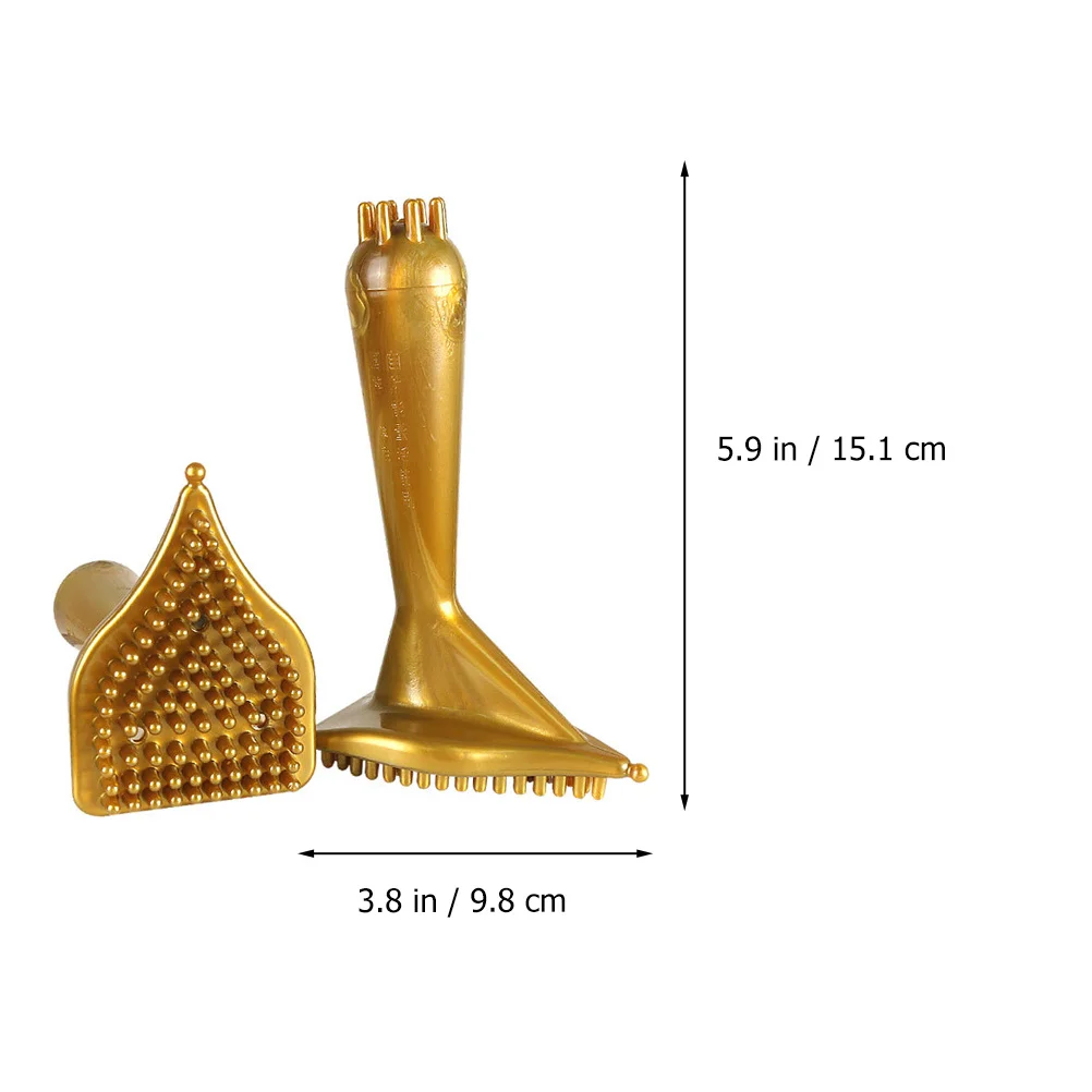 

2Pcs Massage Brush PVC Comb Premium Meridian Scraping Tool Pain Relief Back Neck Portable Massage Tool PVC Comb