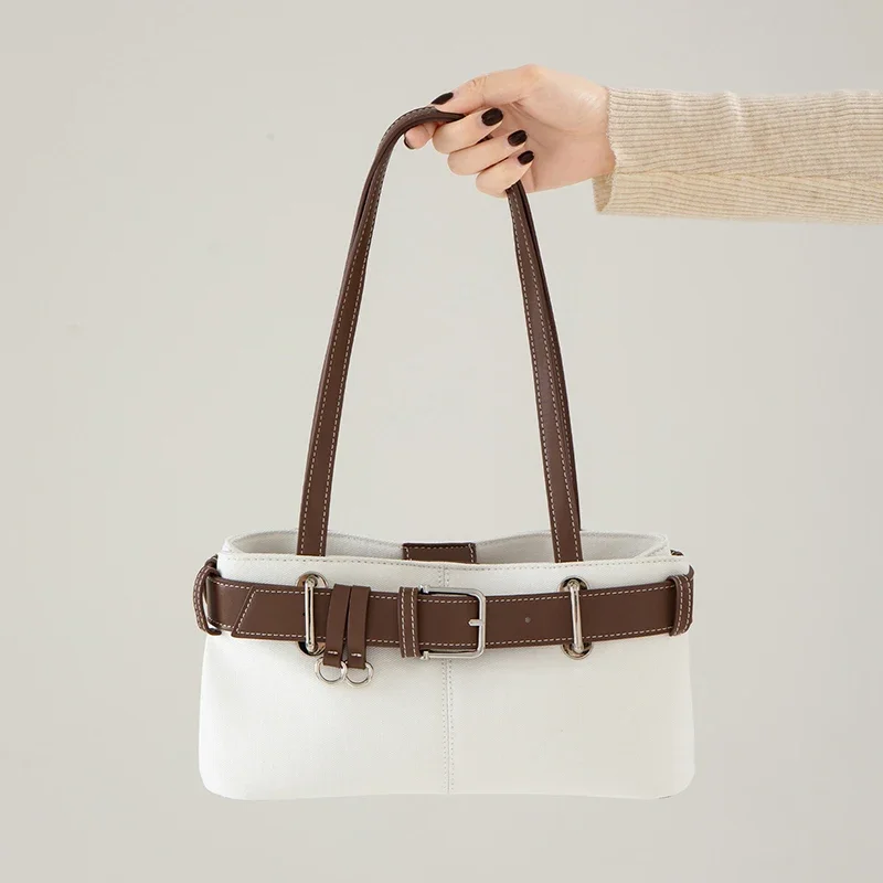 

Niche Design Women's Nylon Shoulder Bags Korean Solid Color Lady Commuter Underarm Bag Female Fashion Handbags
