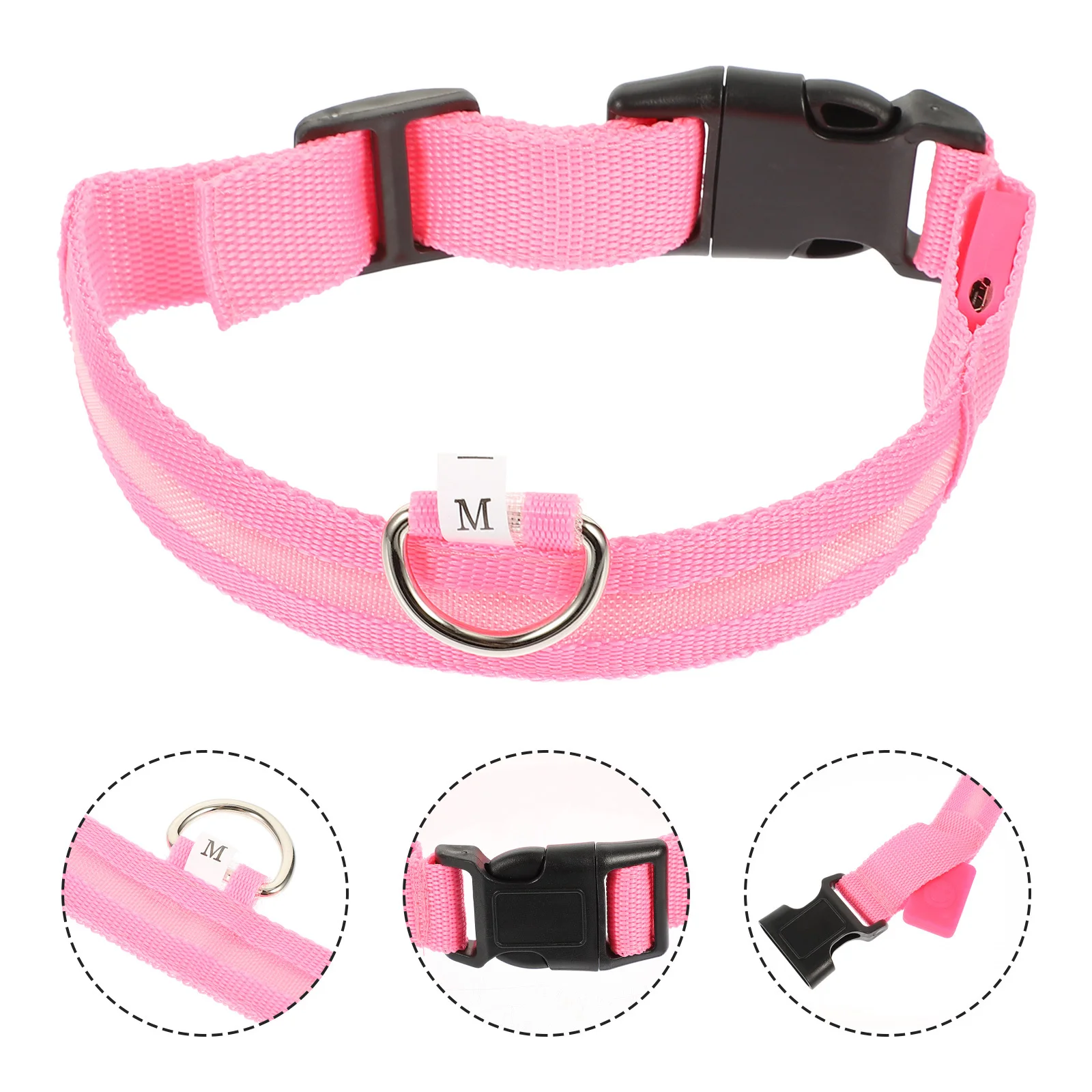 

1Set Pet Luminous Collar Flashing Rechargeable Dog Collar for Safe Light Up Accessory for Cats and Small Dogs