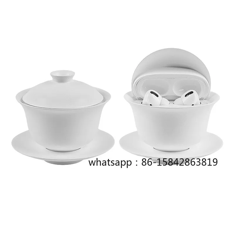 

3D Printed Minimalist White Teacup Earphone Case Creative Gift for AirPods 4 Pro 1/2/Pro 3