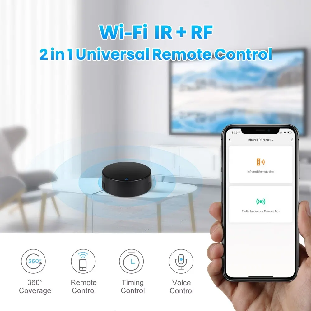 Tuya WiFi IR RF 433Mhz Remote Control Universal Infrared Remote Controller for TV Air Conditioner Voice APP Alexa Google Home