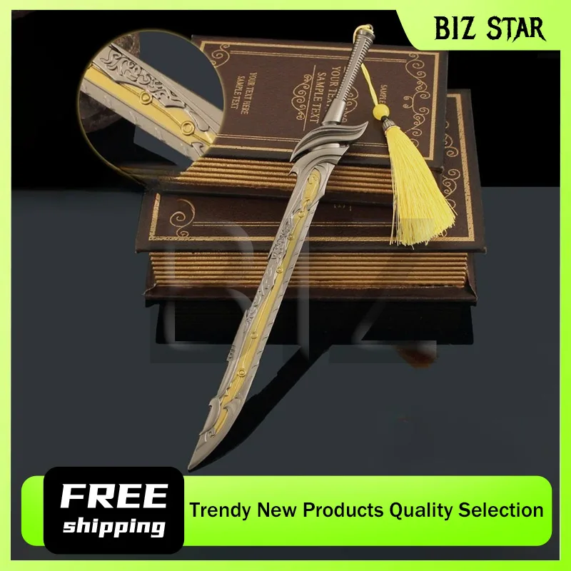 30cm/11.81in Game for Peace Peripherals Melee Weapons Black and Gold Knives Model Swords Toys Alloy Collectibles Ornaments Gift