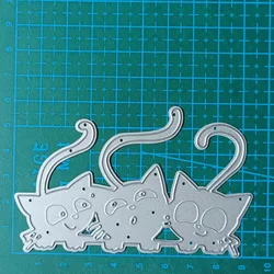 Animal cats Metal Cutting Dies Mold Scrapbooking Decoration Paper Cards Craft Knife Mould Blade Punch Template Embossing Stencil