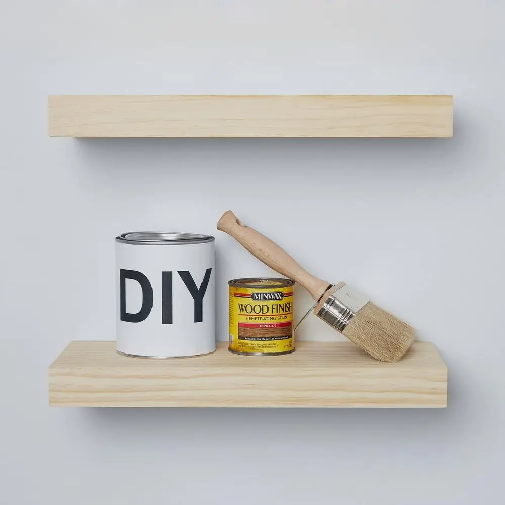 

18 inch Wood Floating Shelves, High End Solid Natural Wood 18inch Floating Shelf for Wall Mounted, Unfinished Wooden 18in Floati