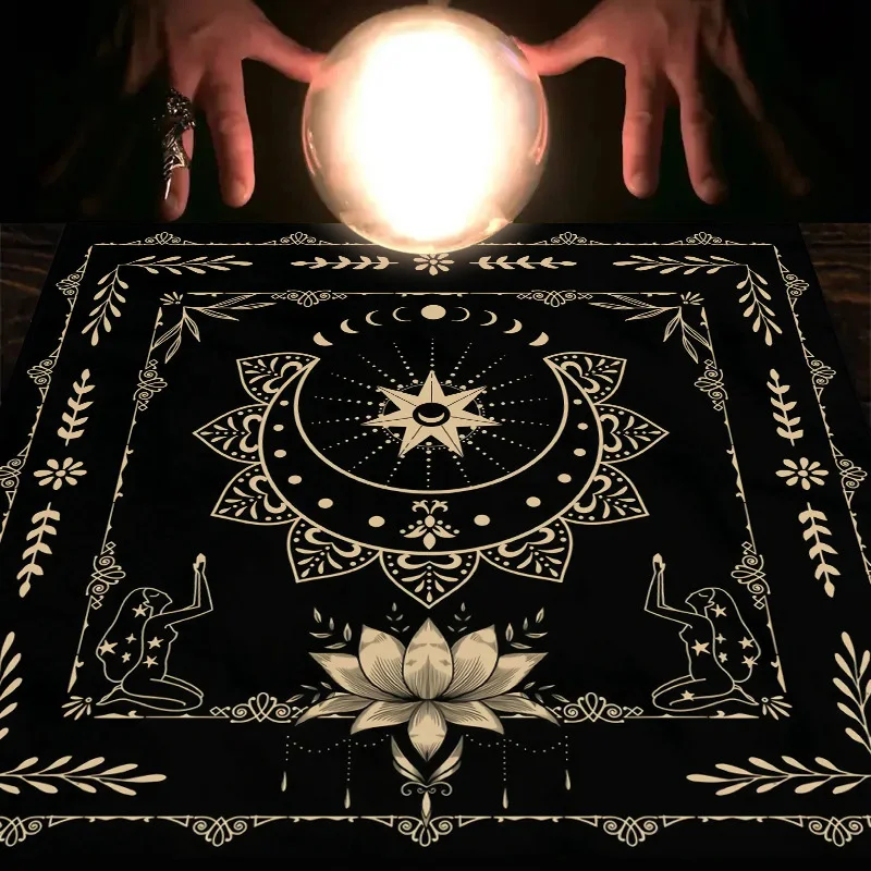 1pc Tarot Card Tablecloth Card Game Table Cover Altar Card Mat Witchcraft Astrology Supplies Wall Hanging Cloth Altar Decor