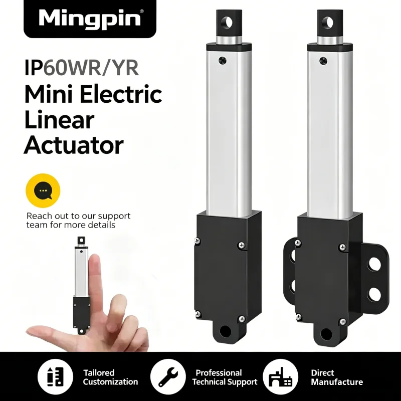 DC 12V/24V Mini Linear Actuator, 4/8/15/30mm/s Speed Options, 150mm Stroke, 7kg Force, for Cabinet, Window Opener & Robotics