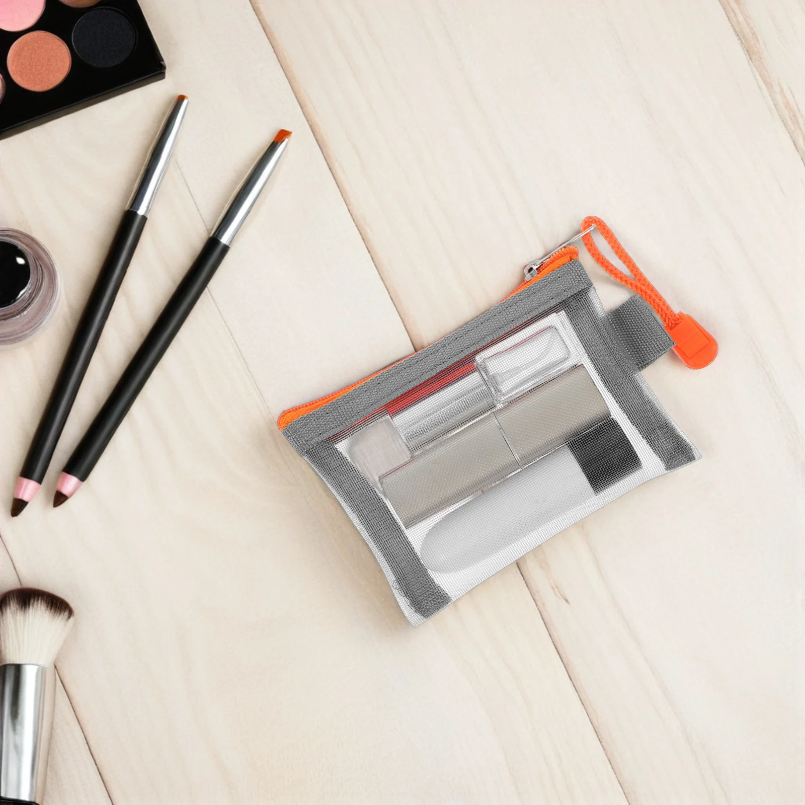 

5pcs Mini Mesh Makeup Bags With Zipper Portable Organizer For Women Travel Home Office Small Pouches Storage Skincare