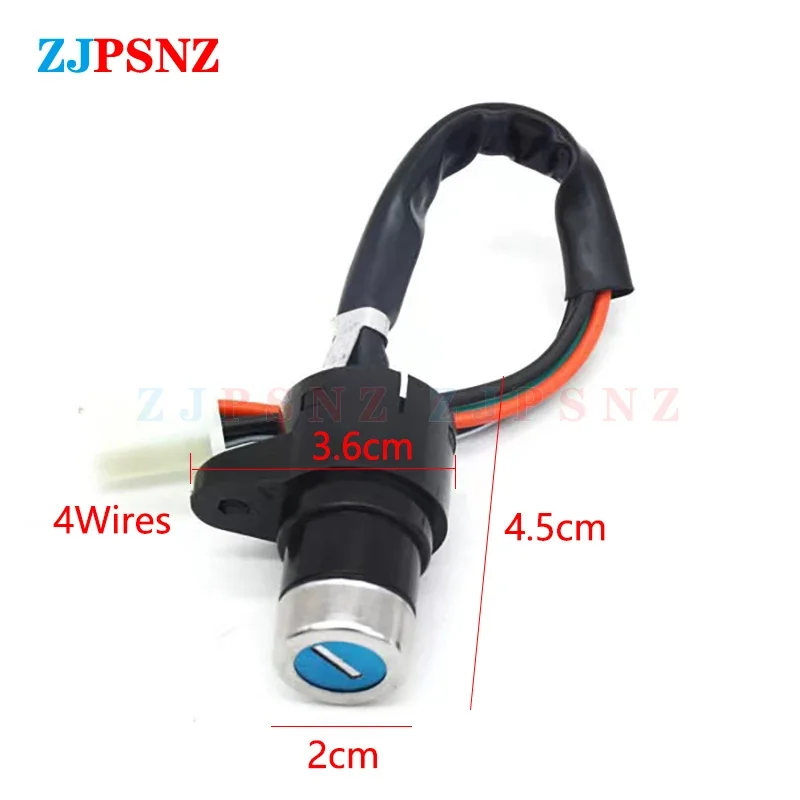 Chave do interruptor de ignição da motocicleta com 3/4 fios iniciar interruptor de ignição elétrica fechadura da porta chaves interruptor 50cc 70cc 90cc 110cc 150cc