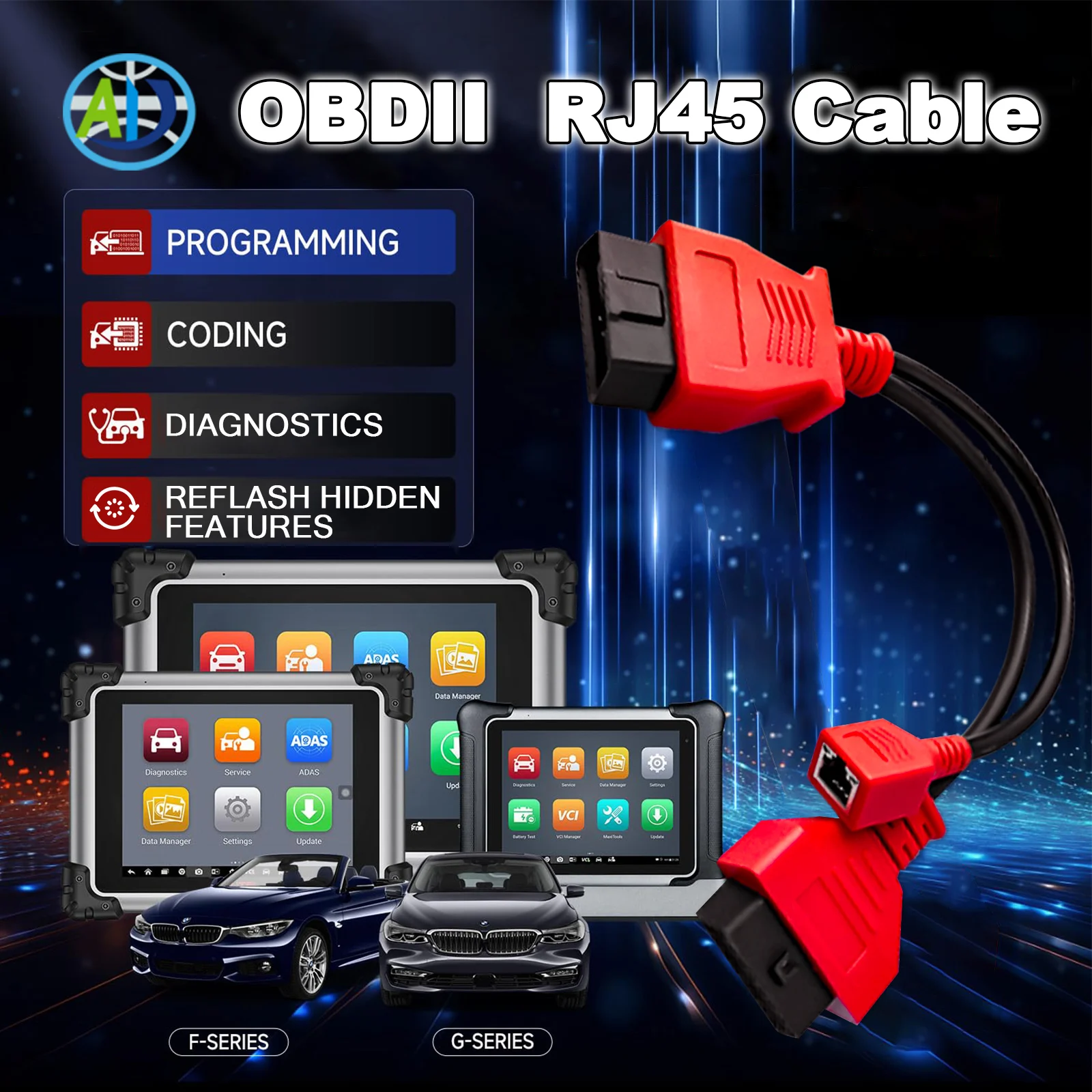 

Ethernet Cable For BMW BMW F/G Series Programming ENET RJ45 OBDII Adapter Work For Autel MS908 PRO/MaxiSys Elite/IM608 PRO/IM600