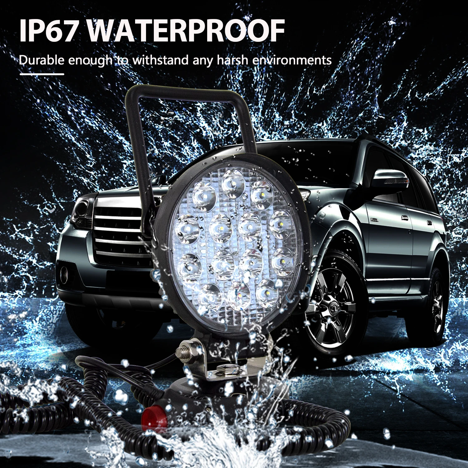 4 Zoll tragbares LED-Arbeitslicht 27 W 42 W 48 W Flutlicht-Magnetfußlampe Auto LKW Fahren Offroad 4WD 4x4 SUV ATV UTV 12 V 24 V – Detail 16