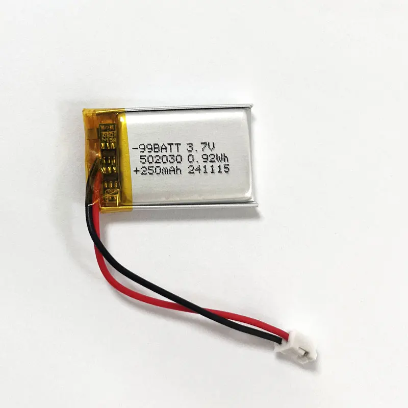 

502030 Lipo Battery 250mAh 3.7V Lithium Polymer Batteries Ph-2.0 Socket for Bluetooth Headset Singing Machine Sterilising Lamps