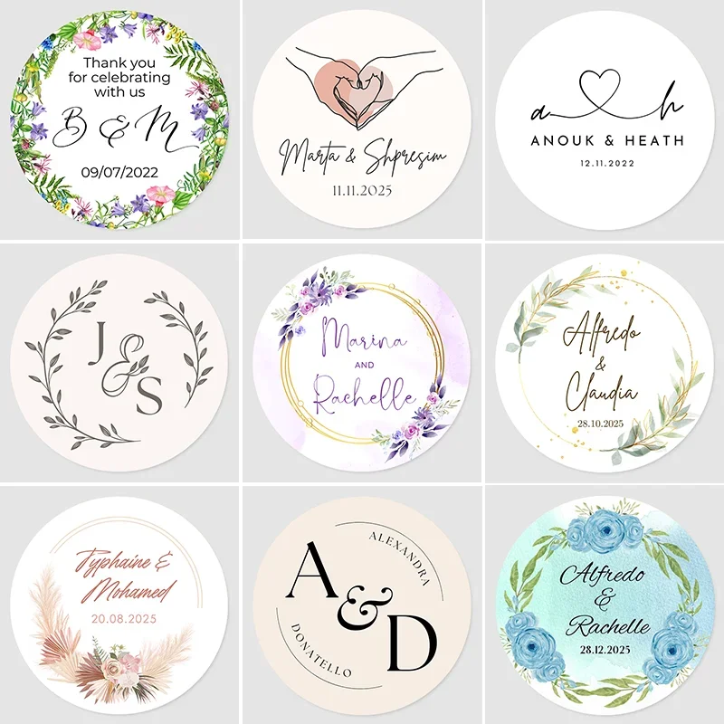 Personalized Wedding Stickers, Custom Thank You Label Sticker