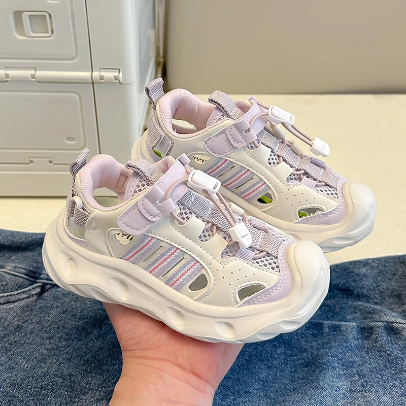 

Breathable Single Mesh Kids White Sneakers Lightweight Casual Running Sports Shoes For Boys Girls