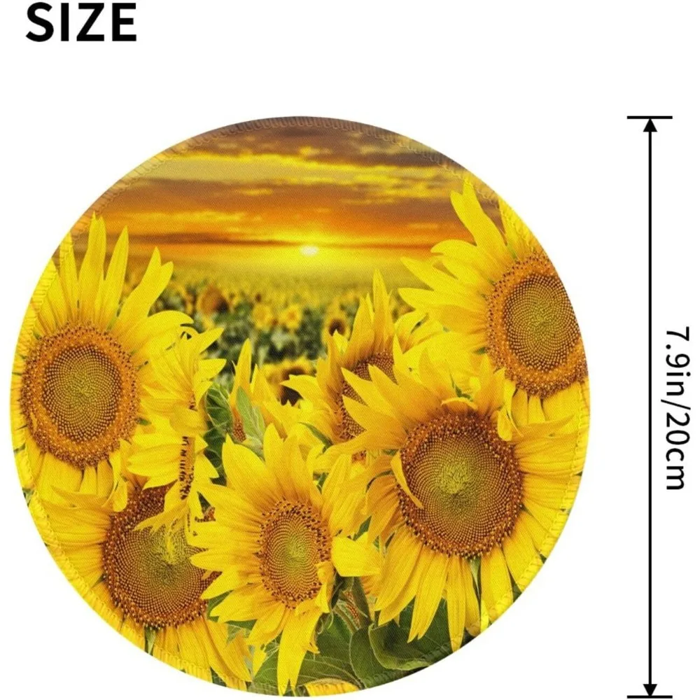 Alfombrilla de ratón para juegos Sunflower Field con base de goma antideslizante y bordes cosidos