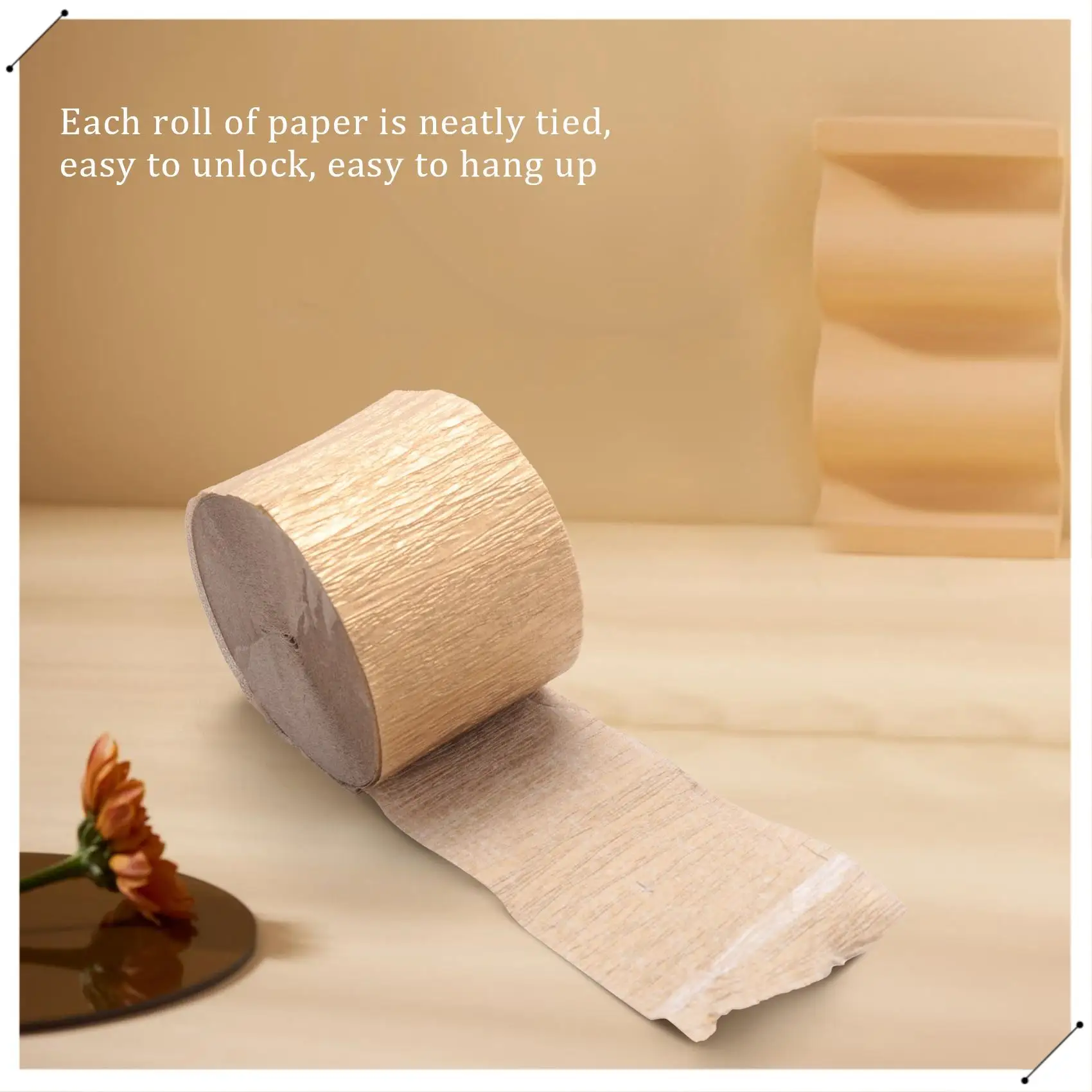 6 Rolls Gold Crepe Paper Streamers For Birthday Party Wedding Festival Party Decorations