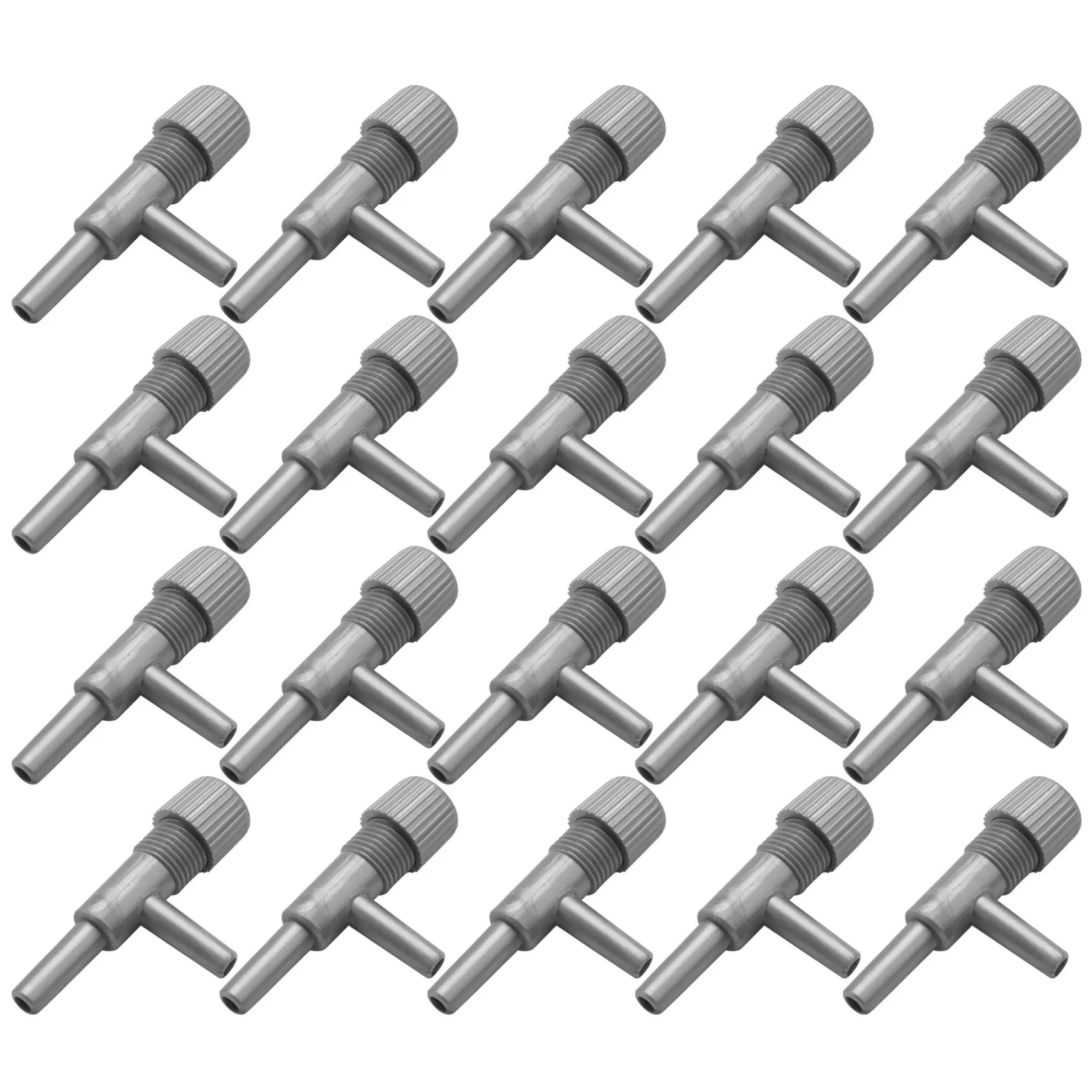 Válvula de controle do fluxo do oxigênio do aquário, 20 pcs, cor cinzenta