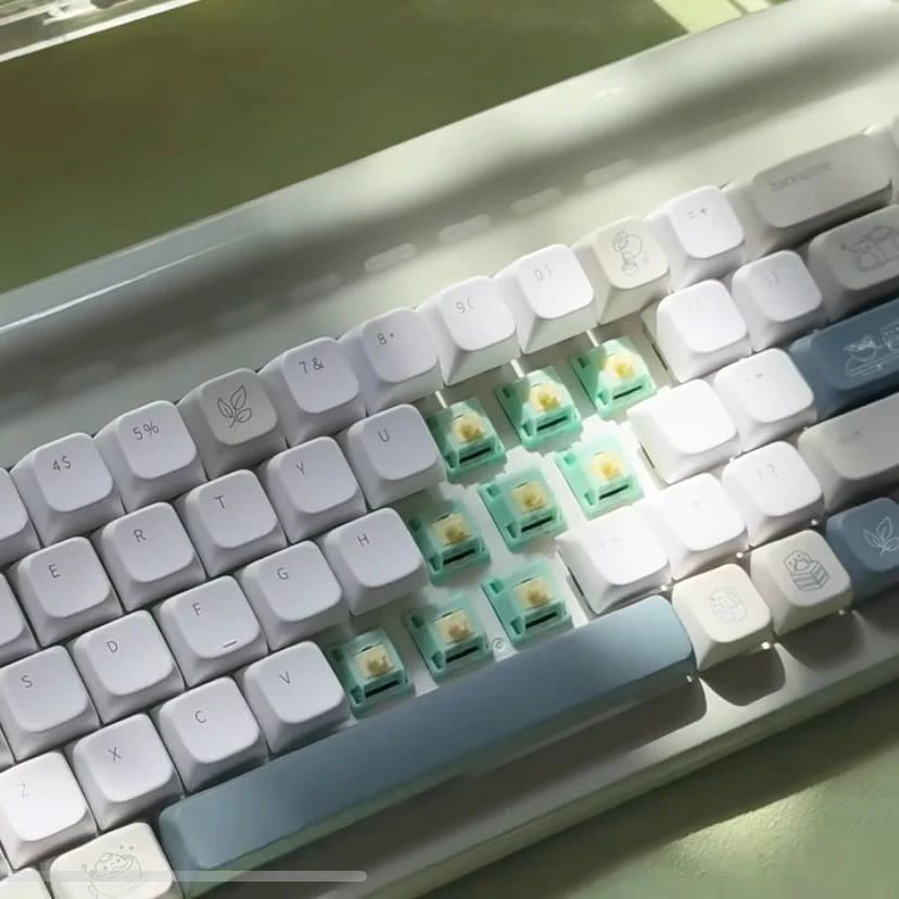 

Matcha little frog keycaps theme original keycaps personality sublimation peripheral keyboard keycaps