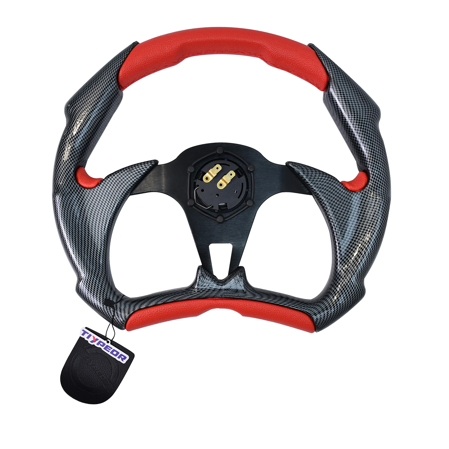 TIYPEOR D-Type Horn Drift Racing Steering Wheel Compatible with Toyta Hoda Volkwgen Game Steering Wheel  Enhanced Driving