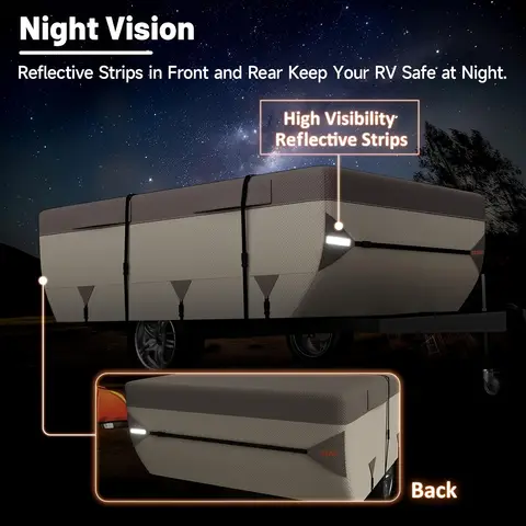 Pop Up Camper Cover Folding Tent Trailer 7 Layer Top, 3 Layer Side, Windproof, Sun Resistant 10 best sales pop up camper - №4