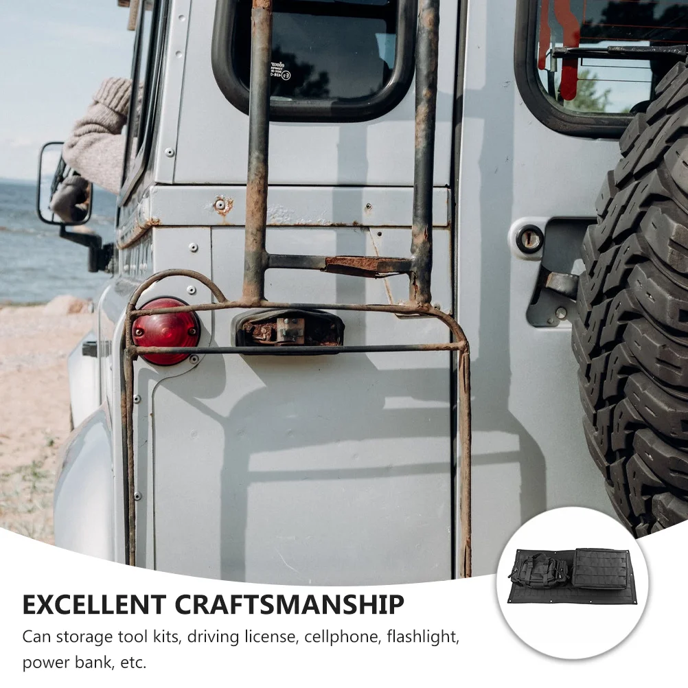 

Сумка для хранения задней двери, устойчивая автомобильная сумка для двери задней двери, фонарик для хранения инструментов, органайзер для аккумулятора, аксессуары для ремонта автомобиля