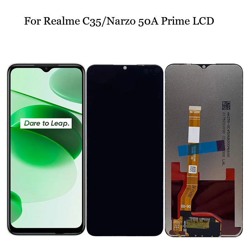 Ips für realme c35 rmx3511 lcd display touchscreen digitalis ierer baugruppe ersatz für realme narzo 50a prime rmx3516 lcd