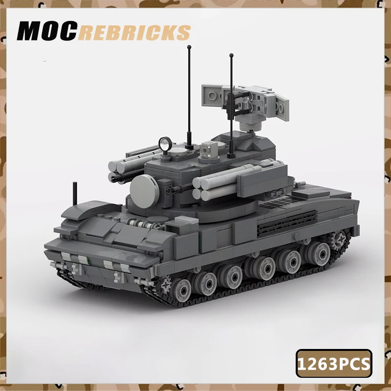 WW2 Military Weapons 2K22 Tunguska Air Defense Missile Vehicle Building Blocks DIY Assembled MOC Bricks Kids Toys Christmas Gift