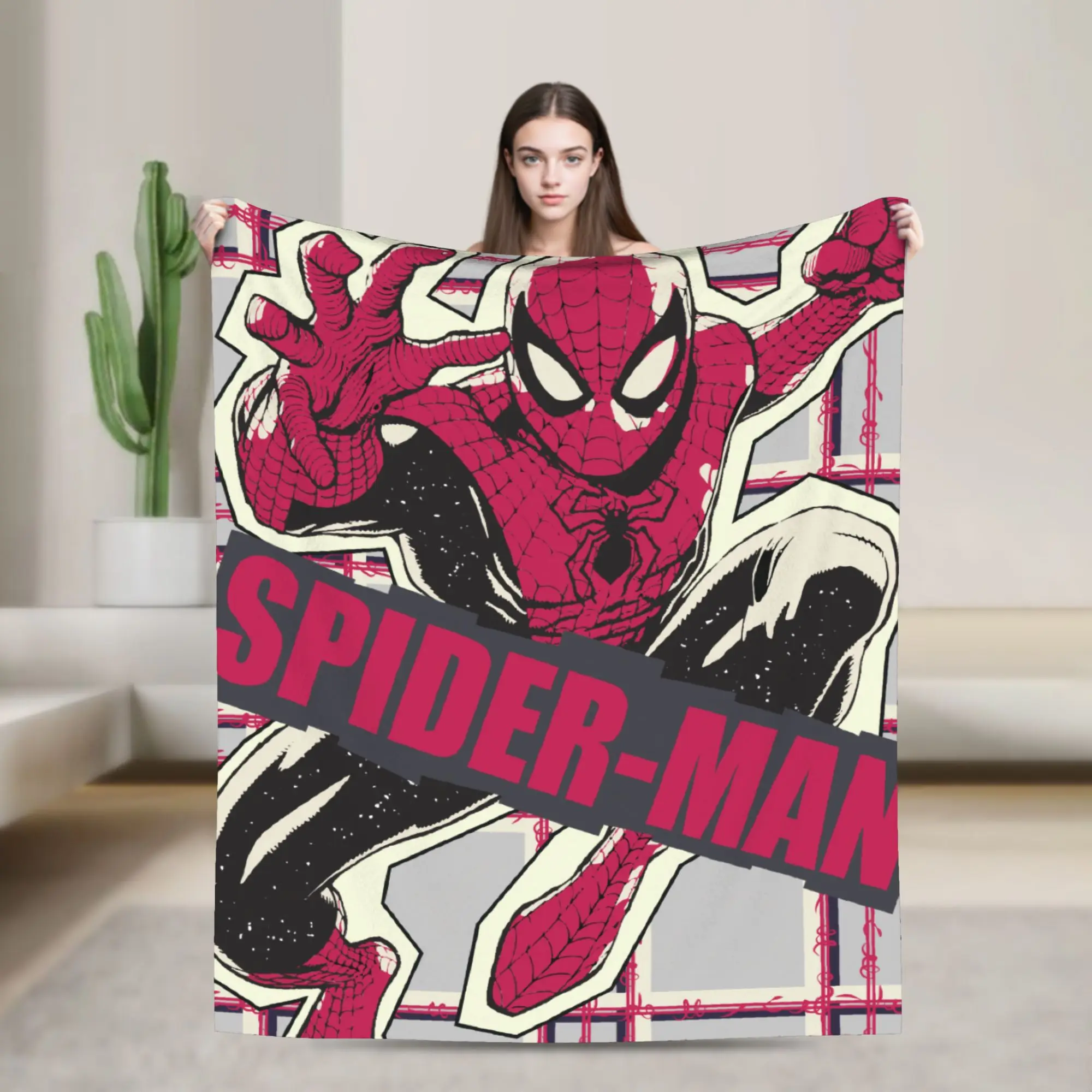 

Вязаное одеяло с рисунком «Человек-паук», фланелевое супермягкое одеяло для постельного белья, дивана, покрывала