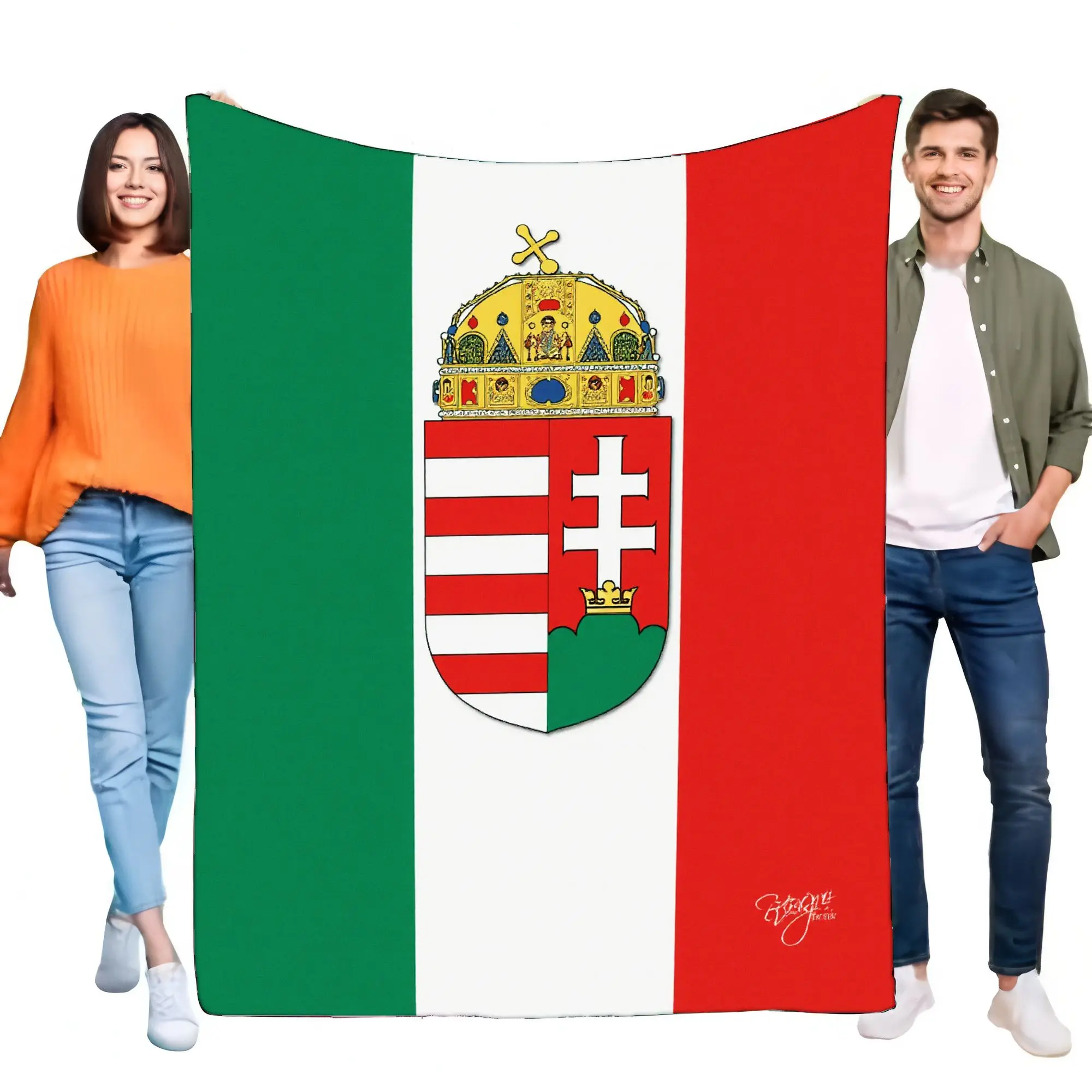 Hungarian Flag Blanket Cozy Soft Indoor Throw with Historic Crest Perfect for Home Decor, Lightweight Comfortable Sofa Cover Ide