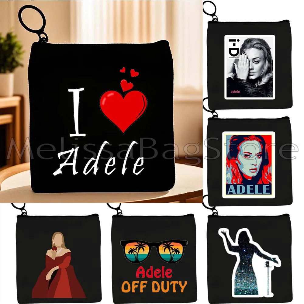 Hello It's Me Love Adele Music Singer Poster Fan Gifts Canvas Coin Purse Canvas Bag Square Key Storage Card Bag Wallet Pouch
