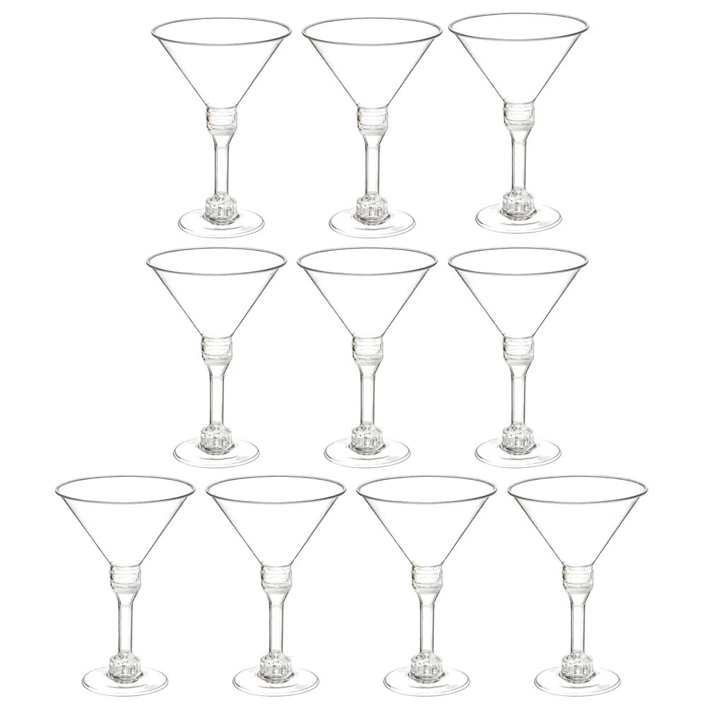 

Plastic Goblets Footed Glass Cups Disposable Martini Container Drink Cocktail