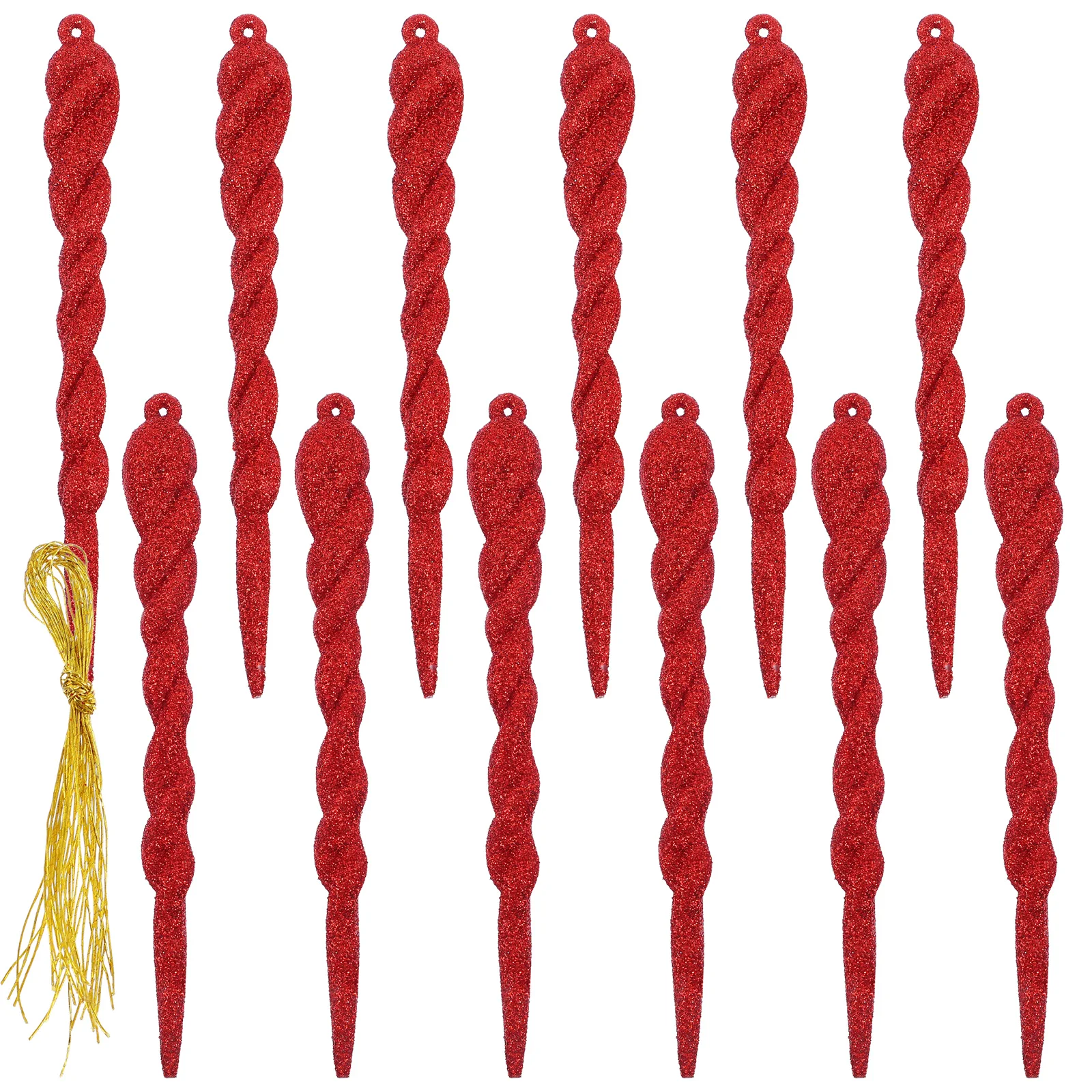 

12Pcs Plastic Icicle Adorn Hanging Pendant Chic Xmas Tree Decor Holiday Party Supply for Shopping Mall Display