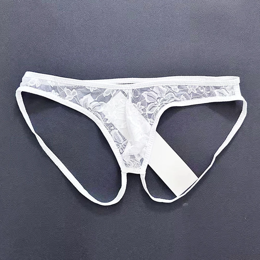 Erkekler için dantel iç çamaşırı, sissy G-string, oyuklu tanga, düşük belli külot, dışbükey keseli seksi iç çamaşırı, açık kalçalı külot, düz renkli külotlar