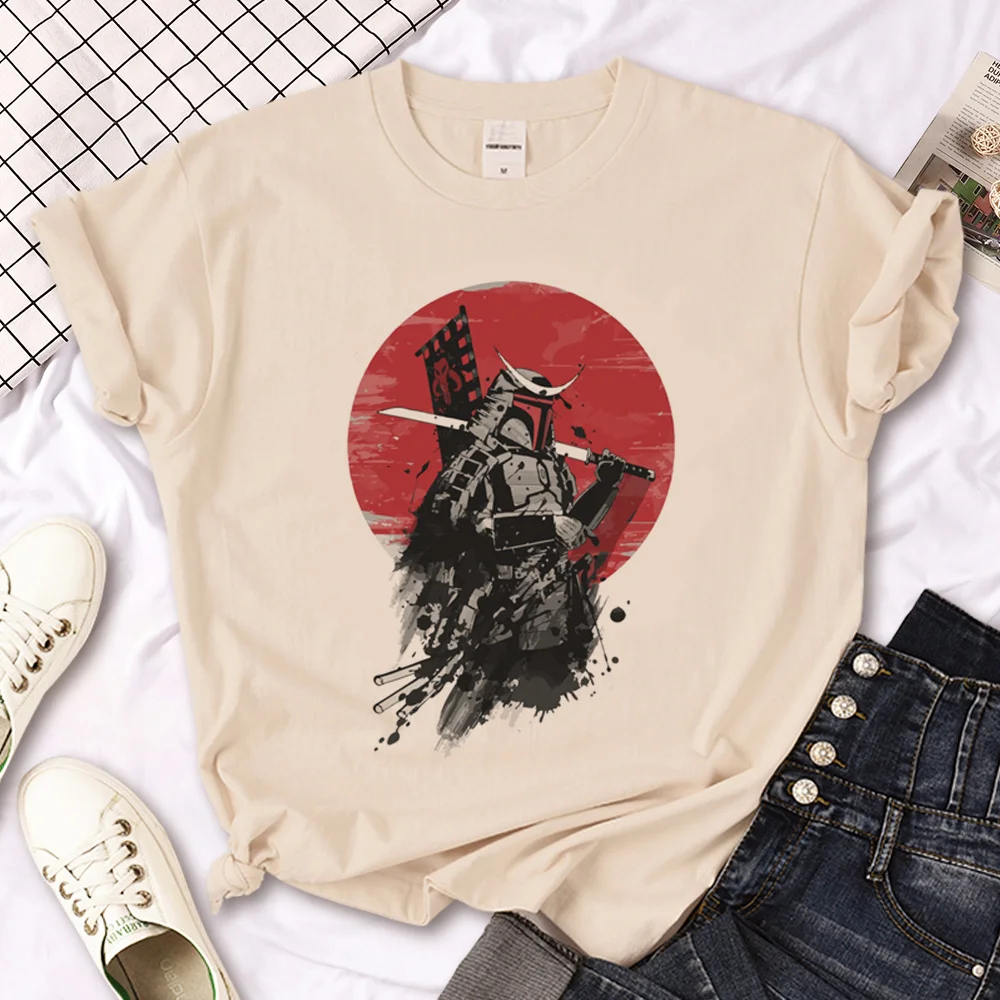 

Samurai tshirt women anime comic manga t shirt girl Japanese funny clothing