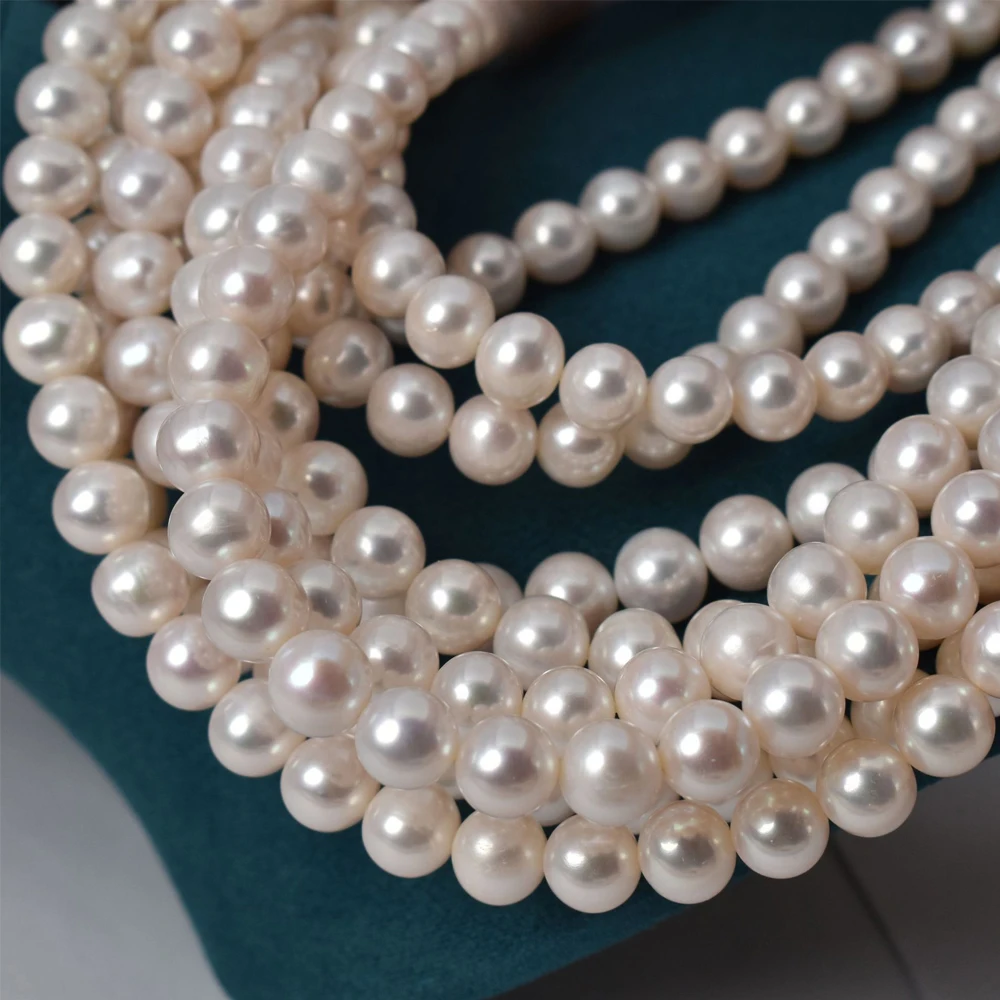 AAAAA Grade 10-11mm Near-Round Natural Freshwater Pearl Loose Beads, High Quality Pearls for DIY Necklace & Jewelry Making